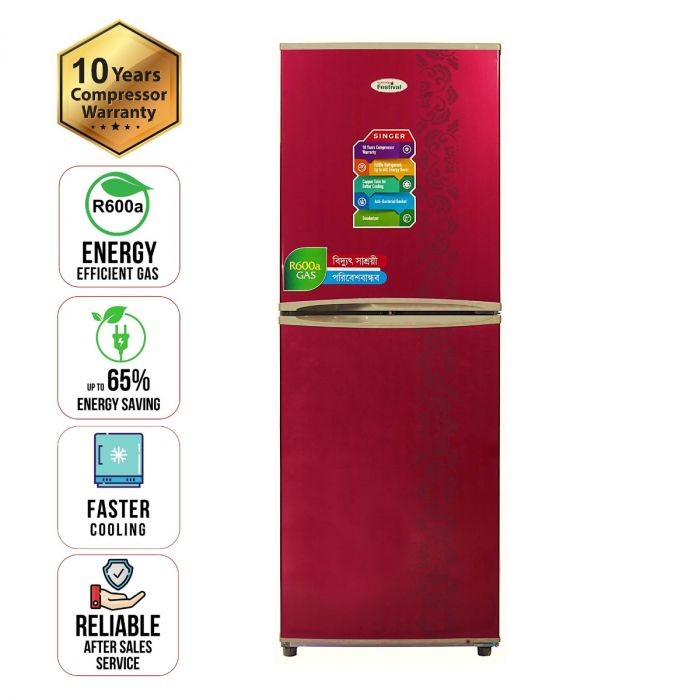 Refrigerator 198 Ltr Singer Red