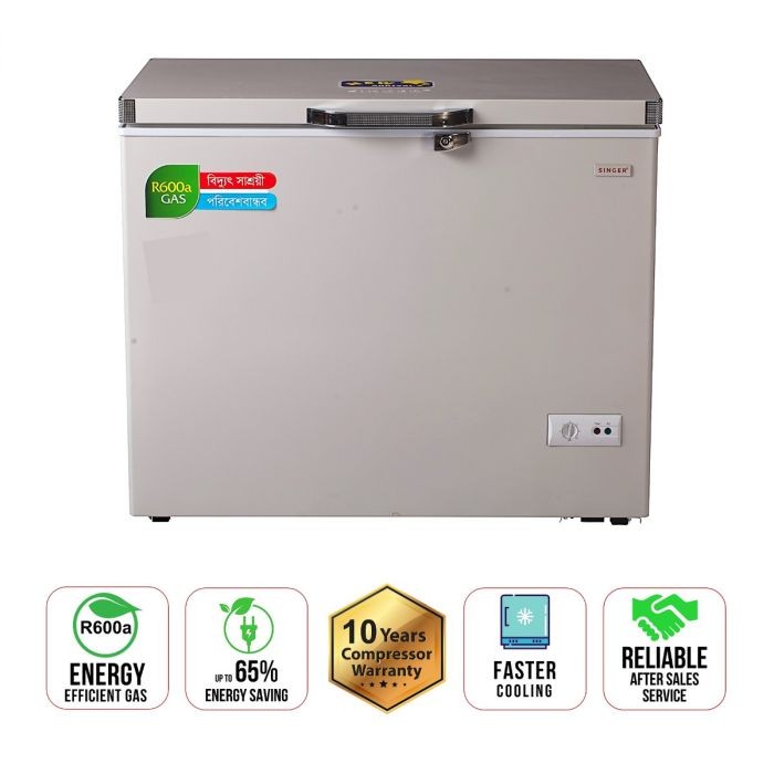 Chest Freezer 290 Ltr Singer-Grey
